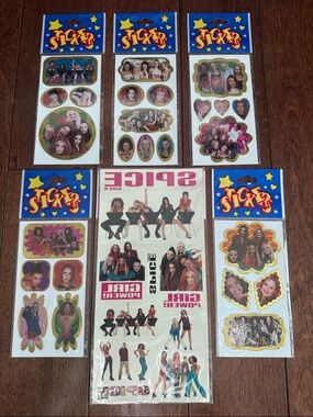 90s Y2K Spice Girls Temporary Tattoos & Sticker Sheets Bundle - RARE